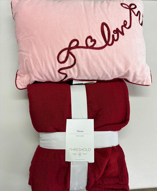 Threshold Valentine’s Throw Blanket & Pillow Set, New