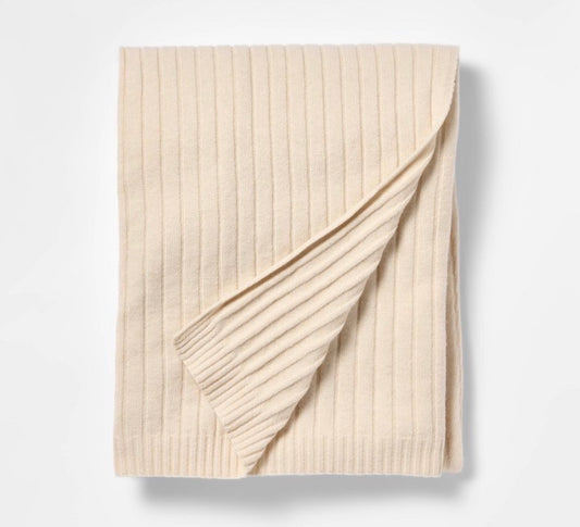 Threshold 50”x60” Casual Rib Throw Blanket, New