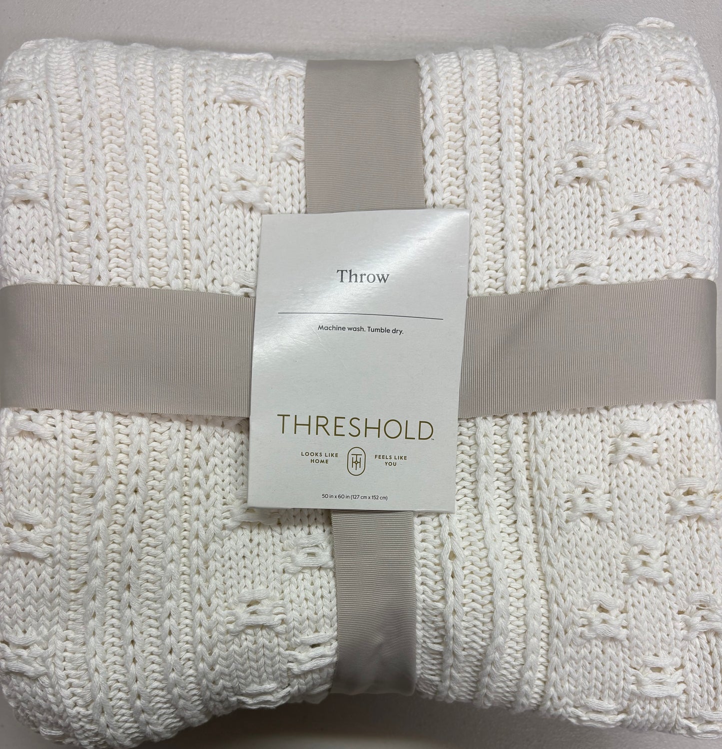 Threshold 50”x60” Dimensional Knit Throw Blanket, New