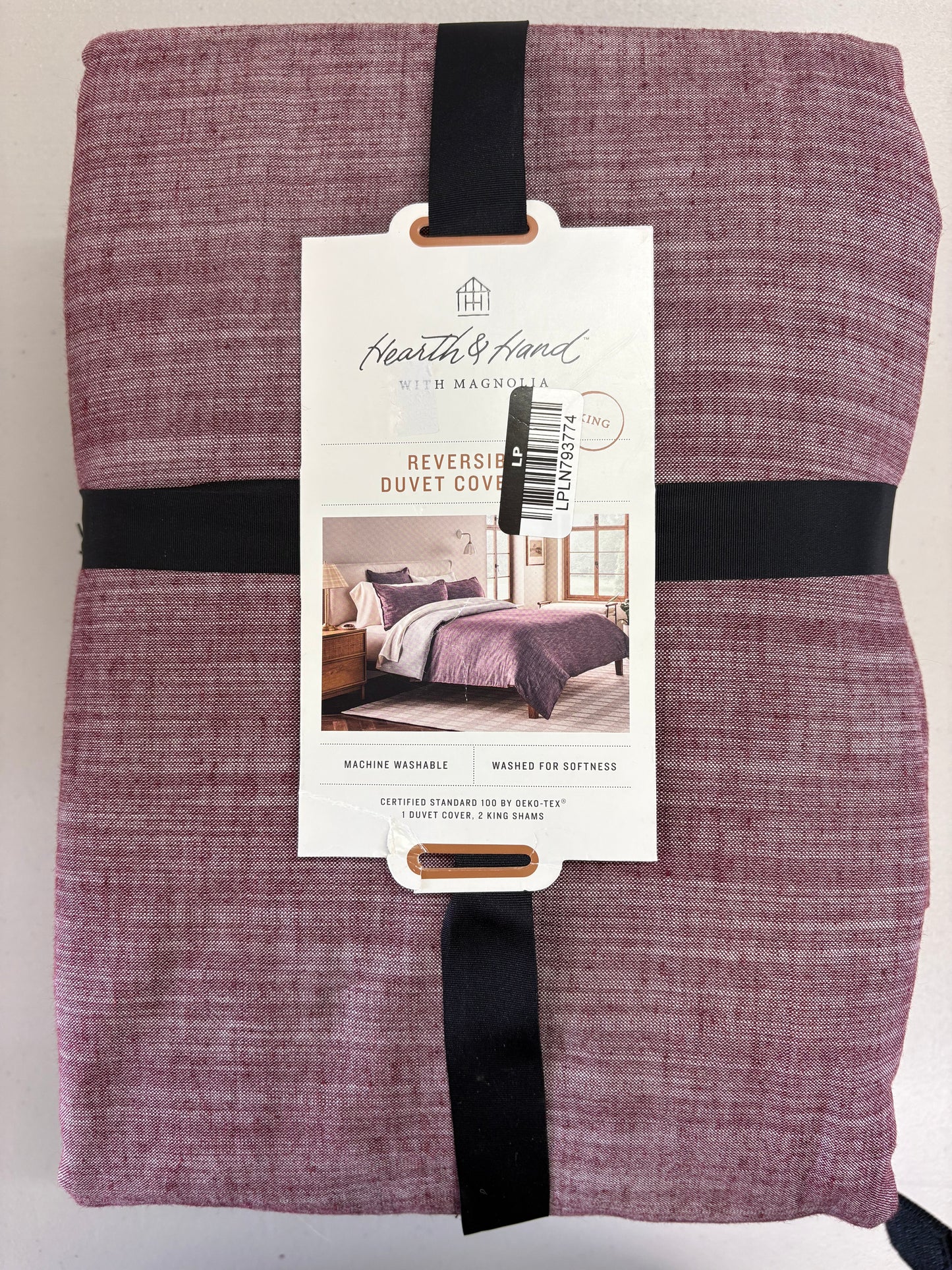 Hearth & Hand King Reversible Duvet Set, New