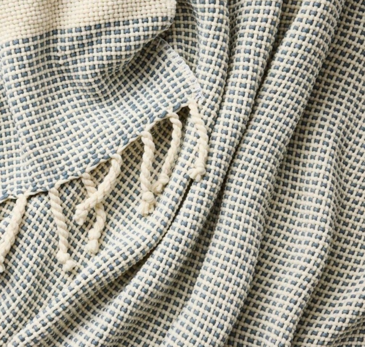 Studio McGee 50”x60” Knit Fringed Throw Blanket, New