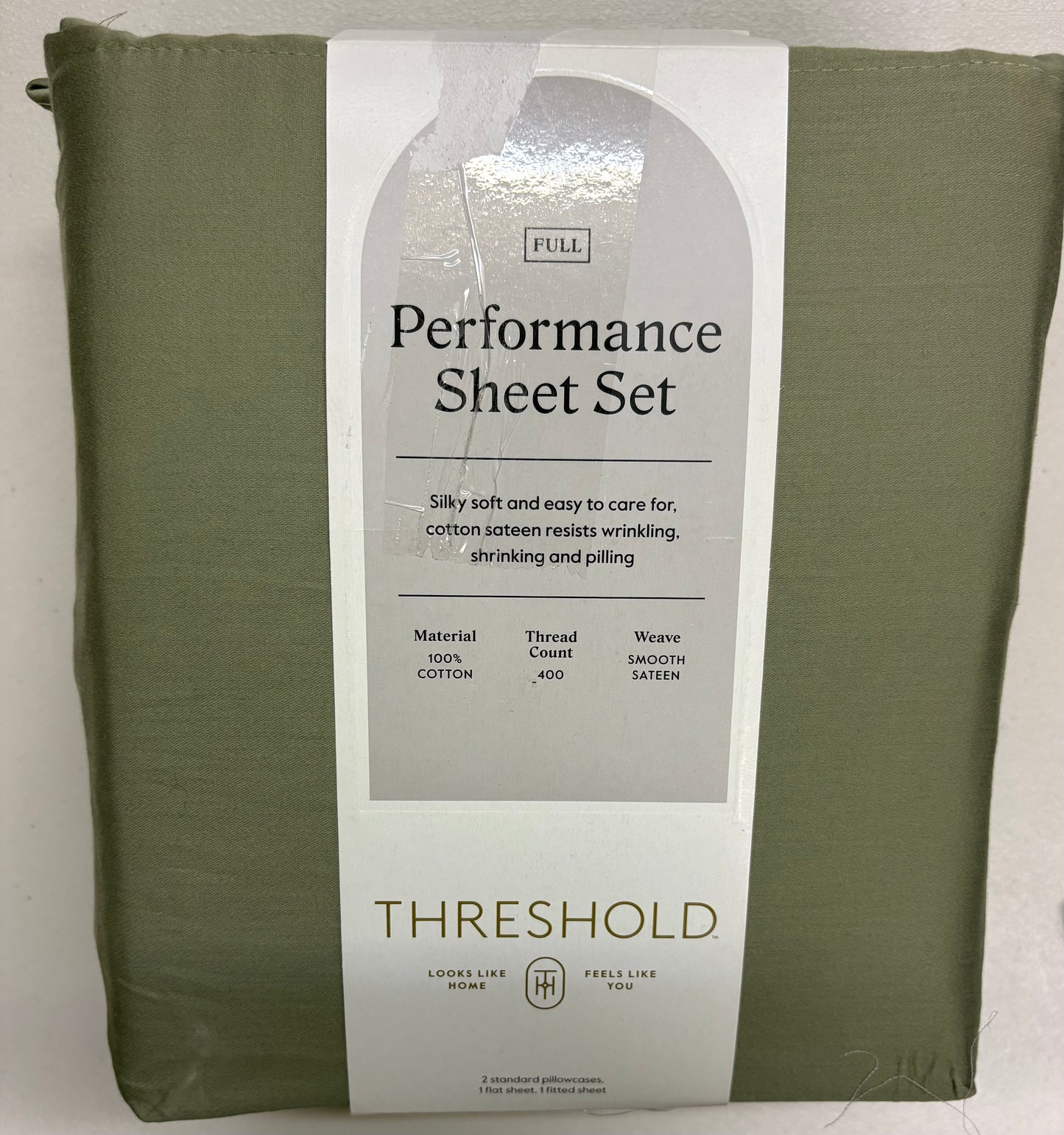 Threshold Full Solid Performance Sheet Set, New