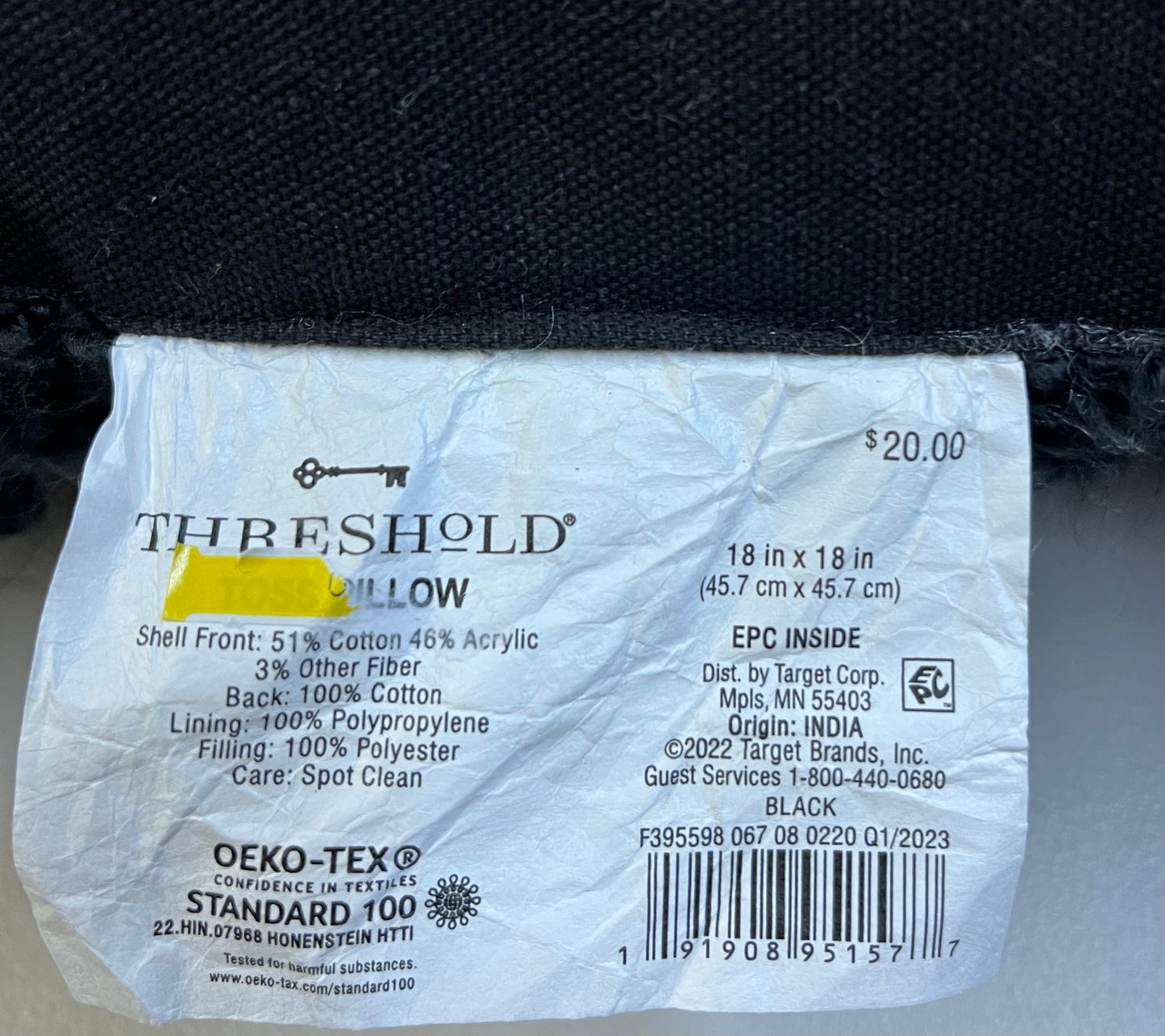 Threshold 18"x18" Tufted Throw Pillow, New