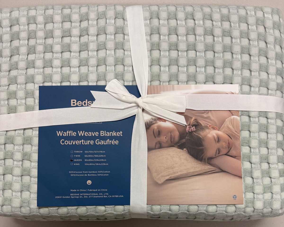 Bedsure Queen Cooling Waffle Weave Bed Blanket, New