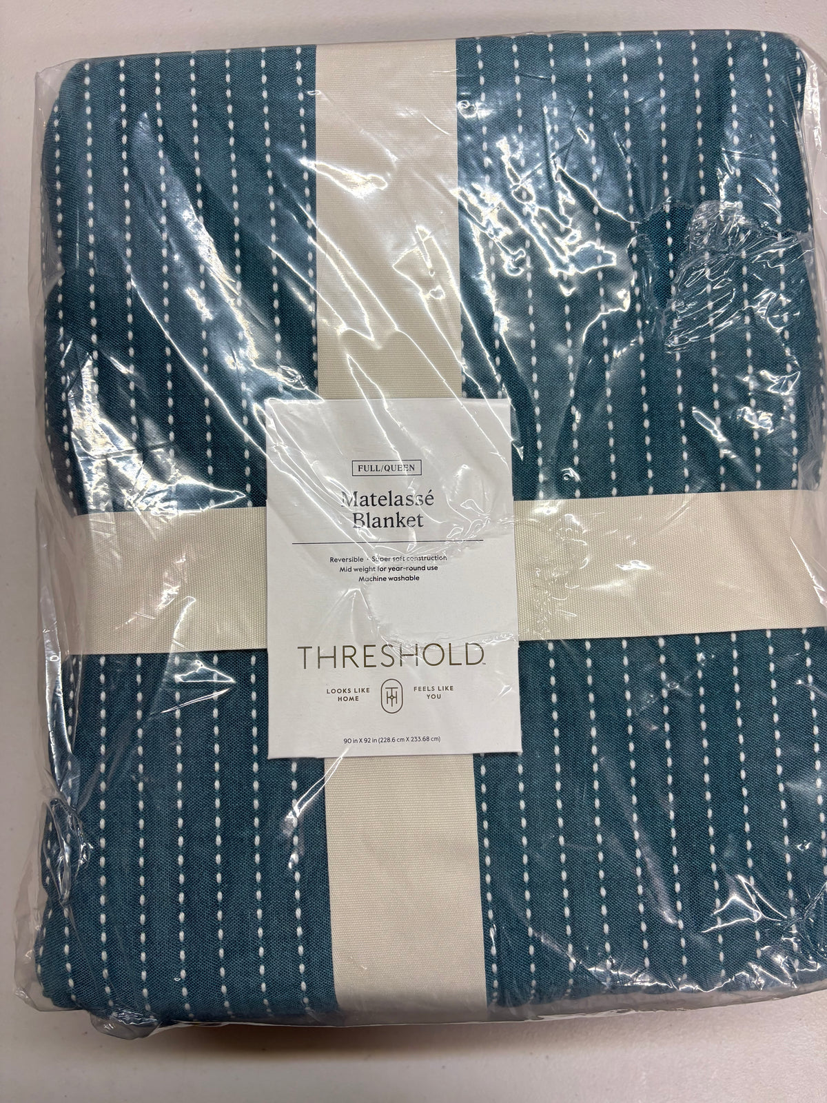 Threshold Full/Queen Matelasse Bed Blanket, New