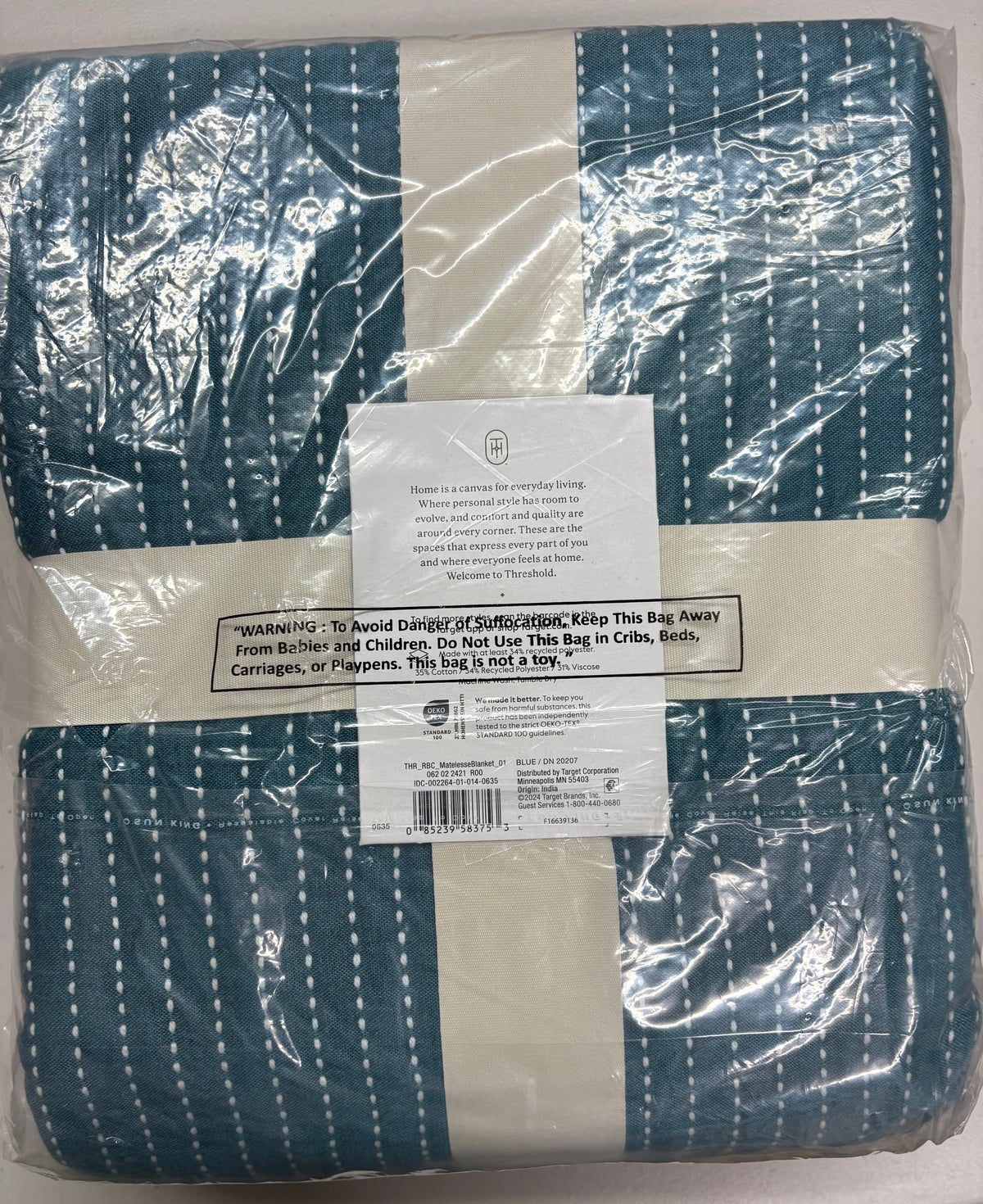 Threshold Full/Queen Matelasse Bed Blanket, New