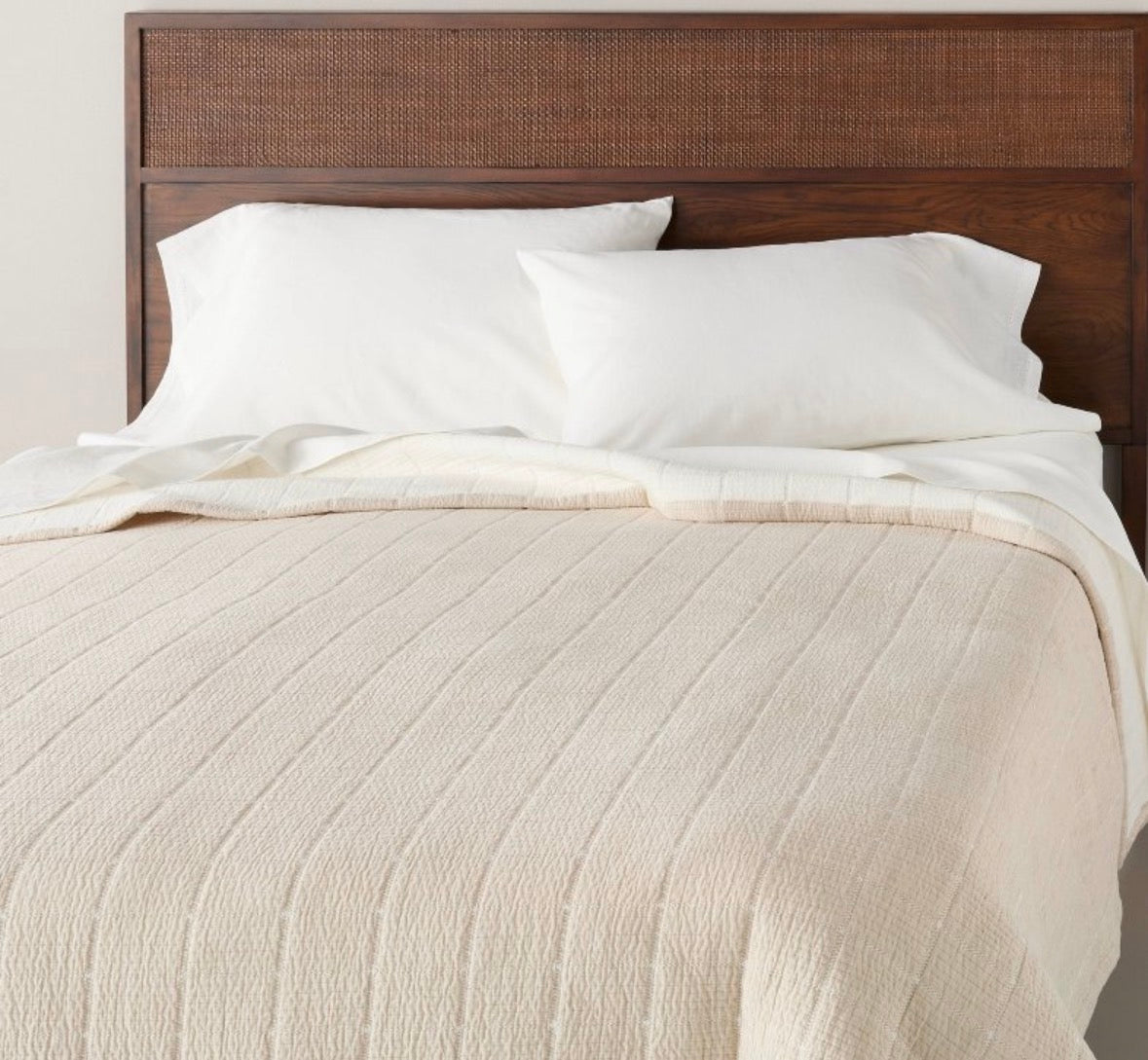 Hearth & Hand Full/Queen Textured Grid Coverlet, New