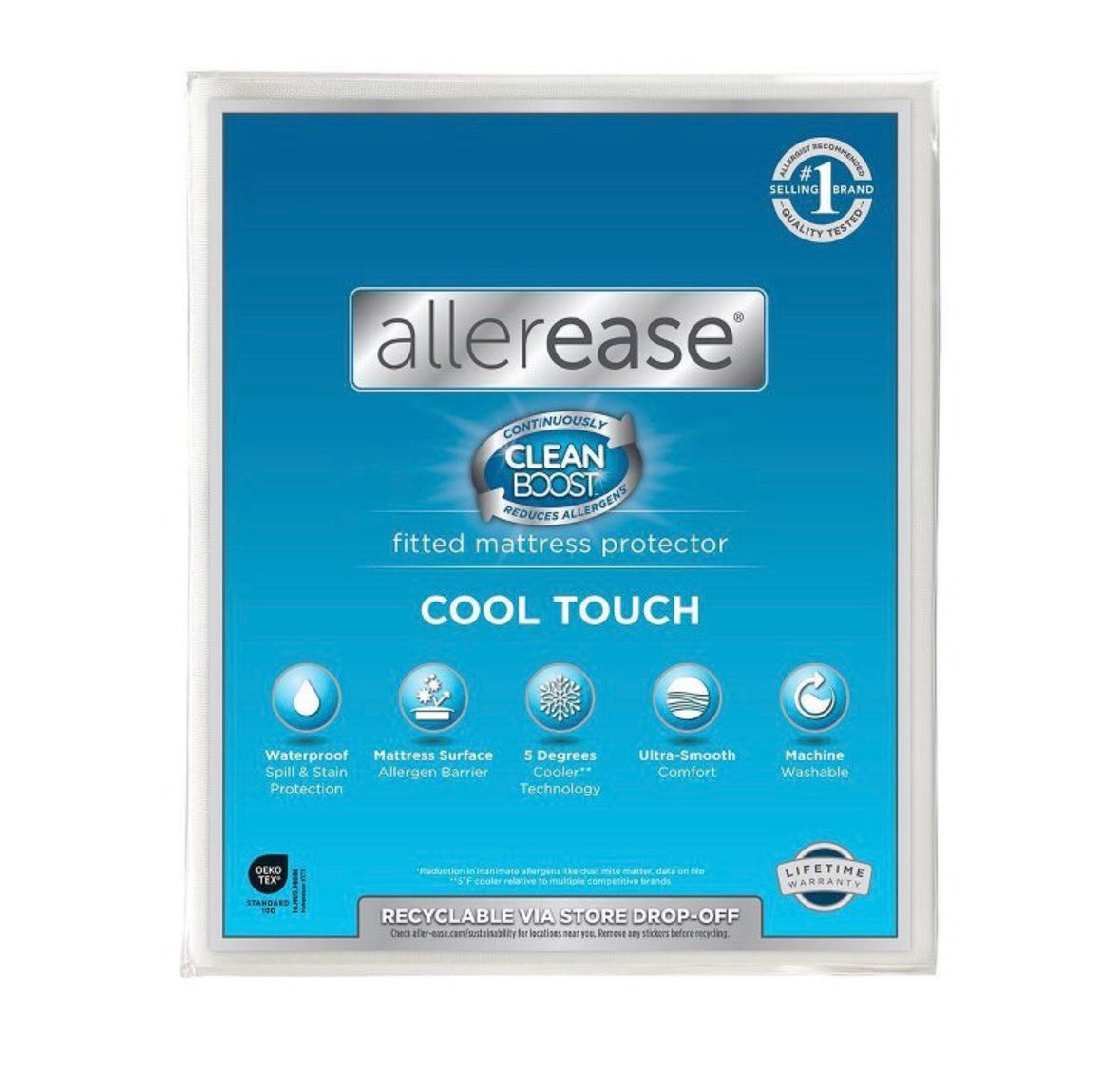 Allerease Full Cool Touch Mattress Protector, New