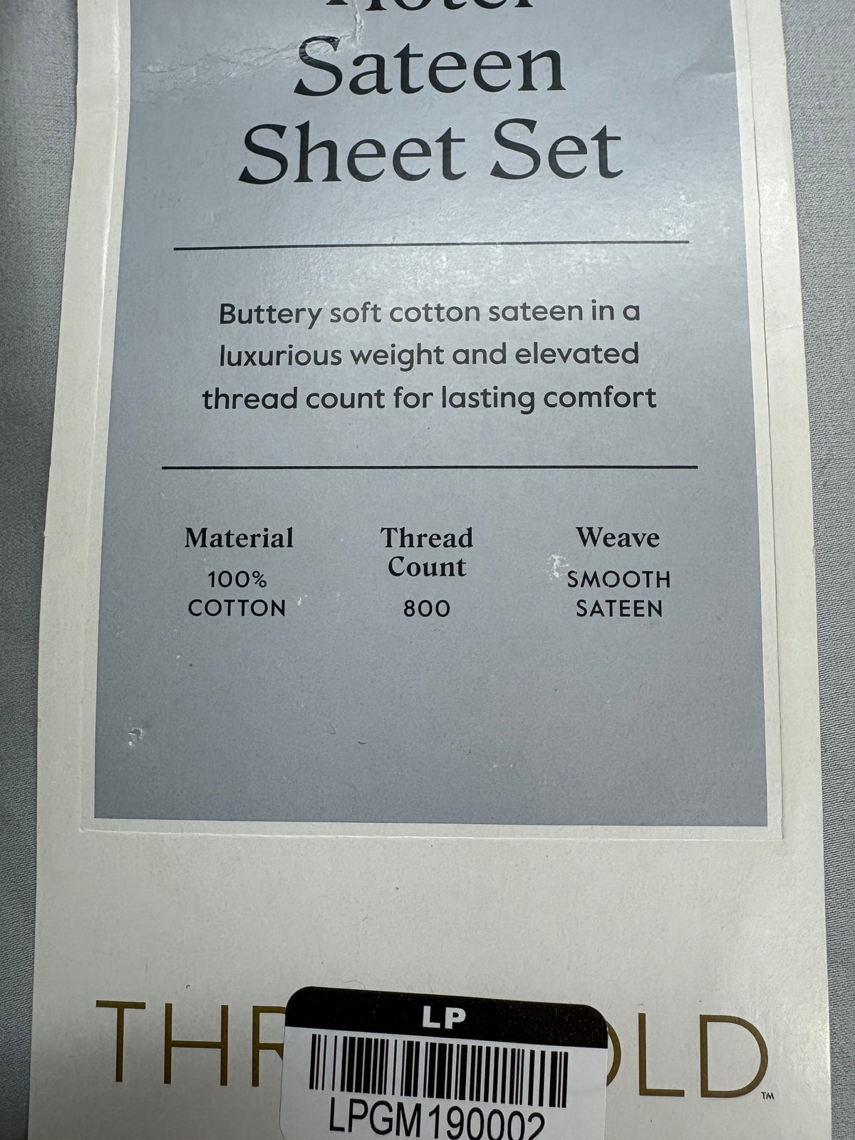 Threshold Full 6 pc. Hotel Sateen Sheet Set, New