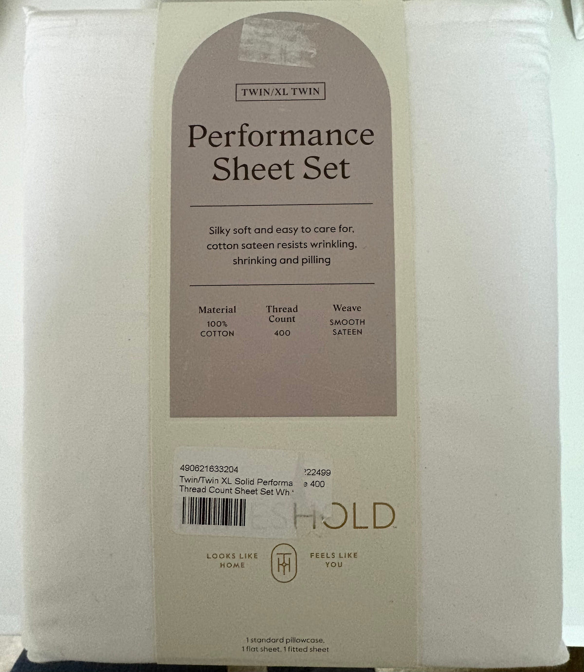 Threshold Twin/XL Twin Solid Performance Sheet Set, New