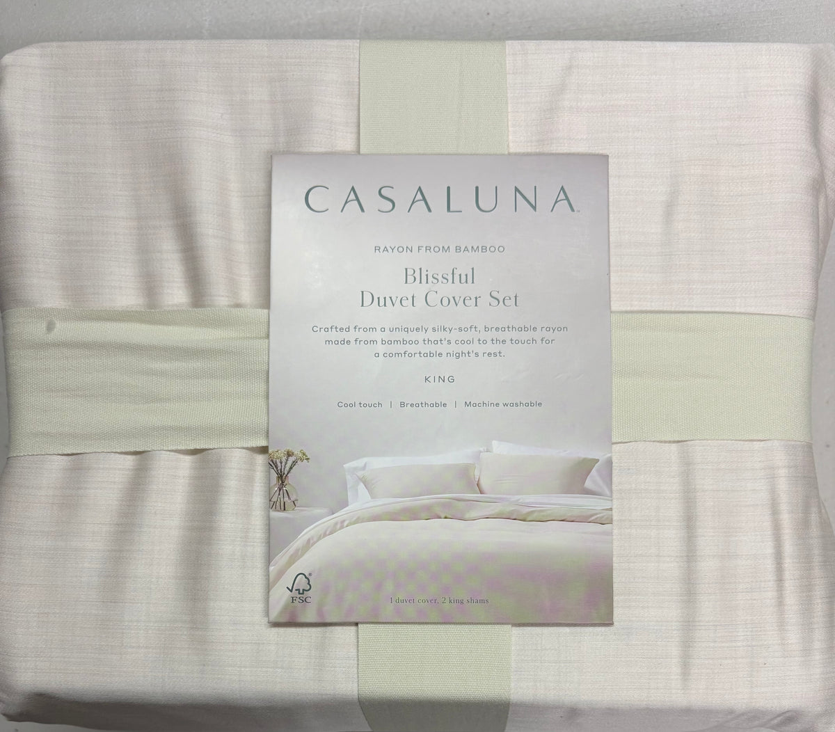 Casaluna King Blissful Bamboo Duvet Set, New