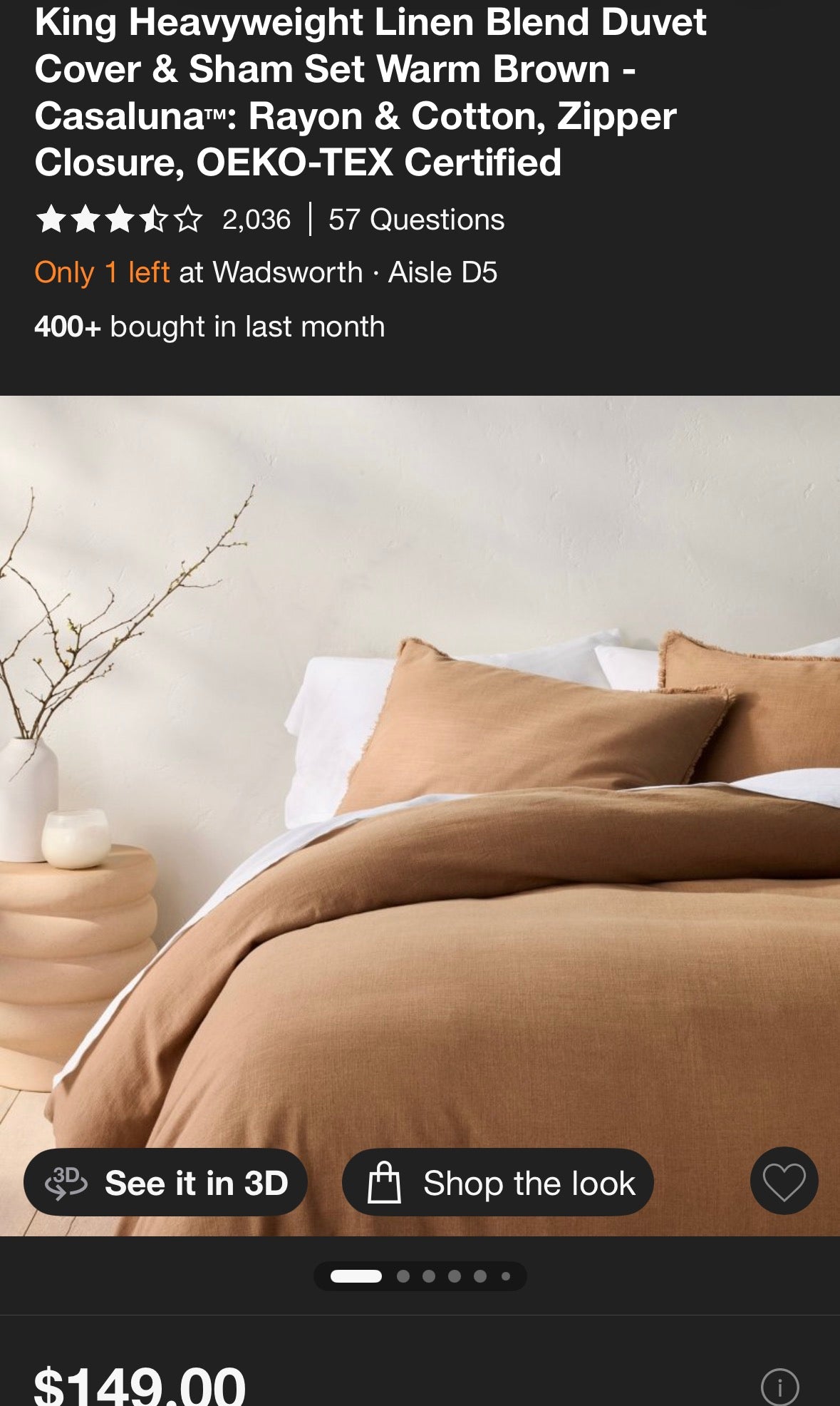 Casaluna King Heavyweight Linen Blend Duvet Set