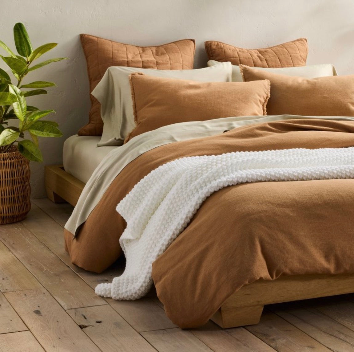 Casaluna King Heavyweight Linen Blend Duvet Set