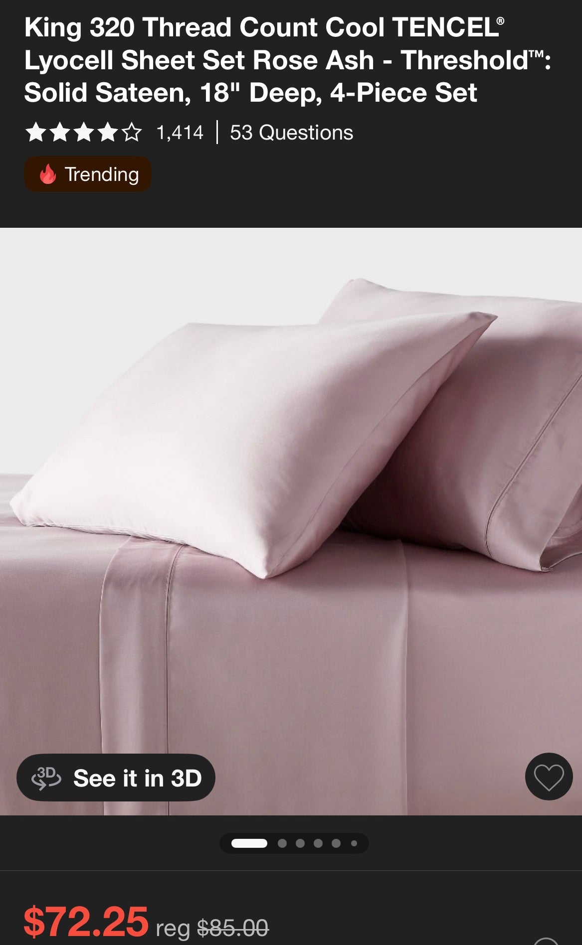 Threshold King Cool Tencel Lyocell Sheet Set