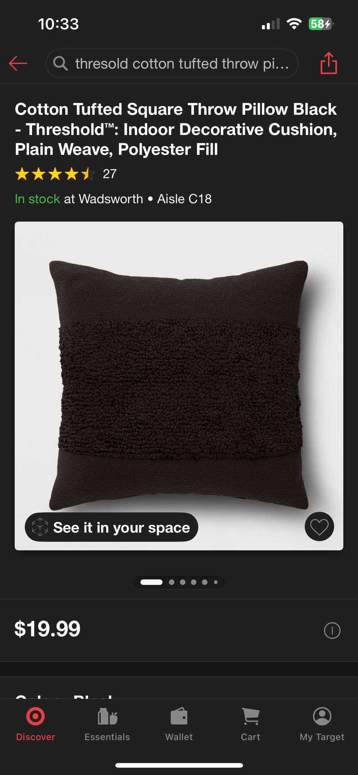 Threshold 18"x18" Tufted Throw Pillow, New