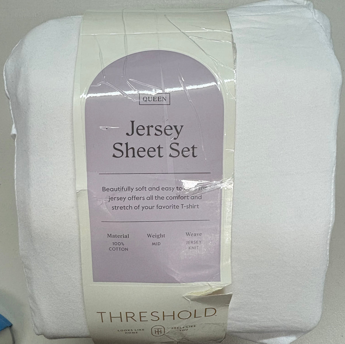 Threshold Queen Jersey Cotton Sheet Set, New