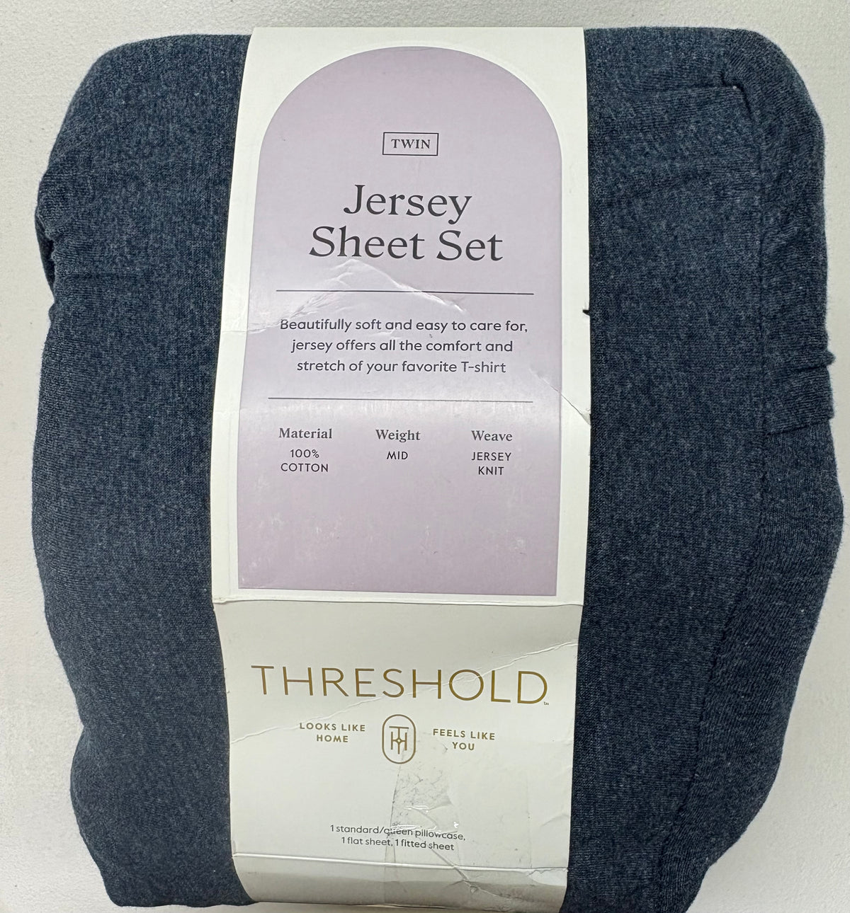 Threshold Twin Jersey Cotton Sheet Set, New