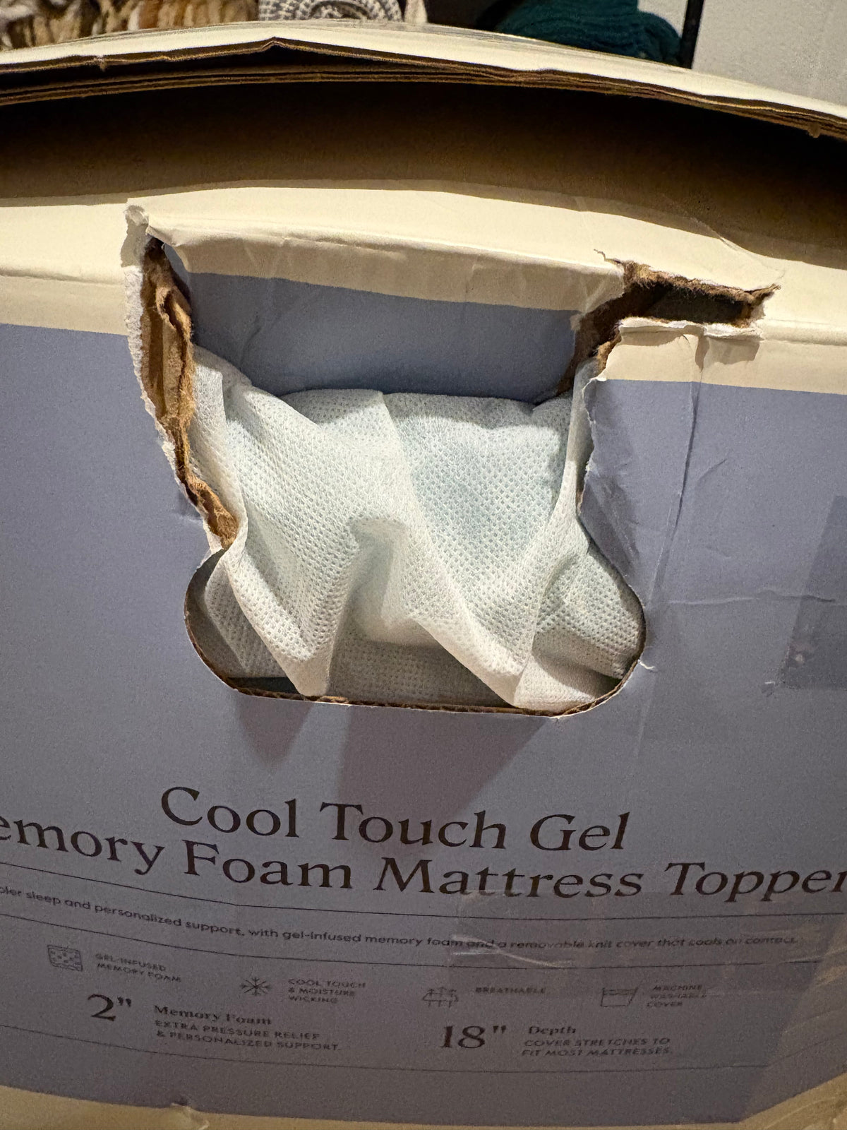 Threshold Full 2” Cool Touch Mattress Topper, New