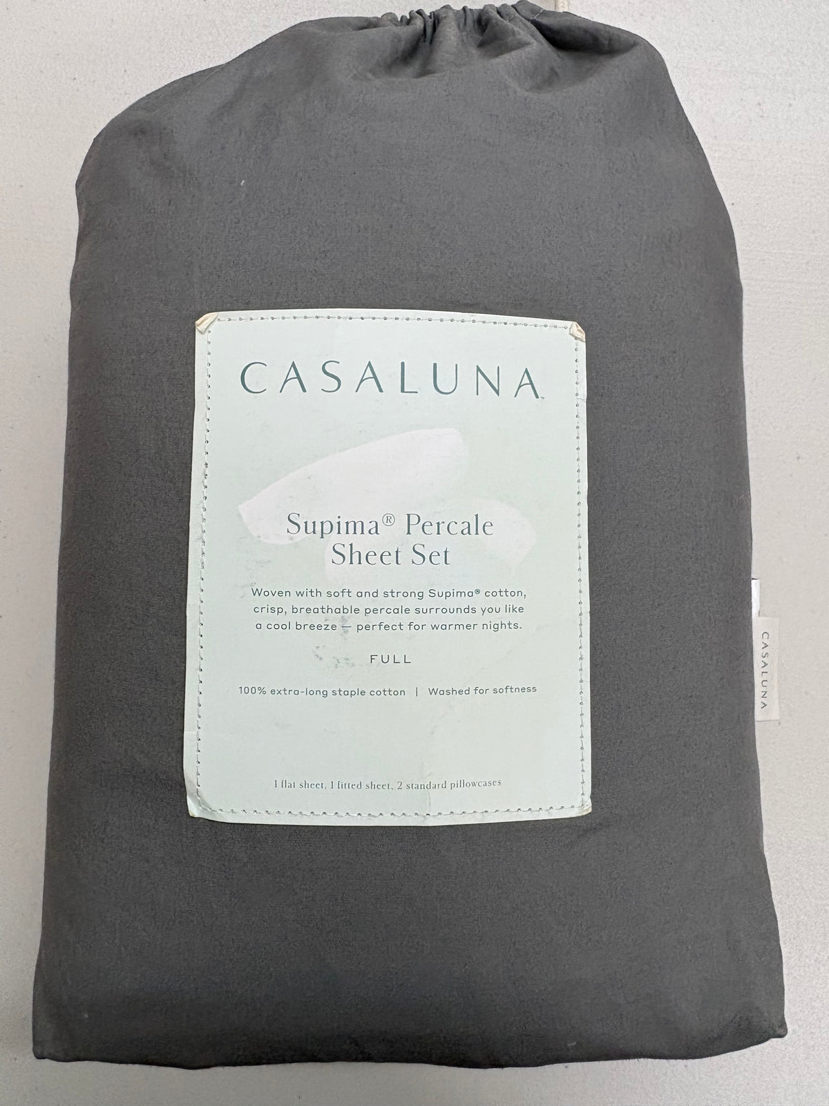 Casaluna Full Supima Percale Sheet Set, New