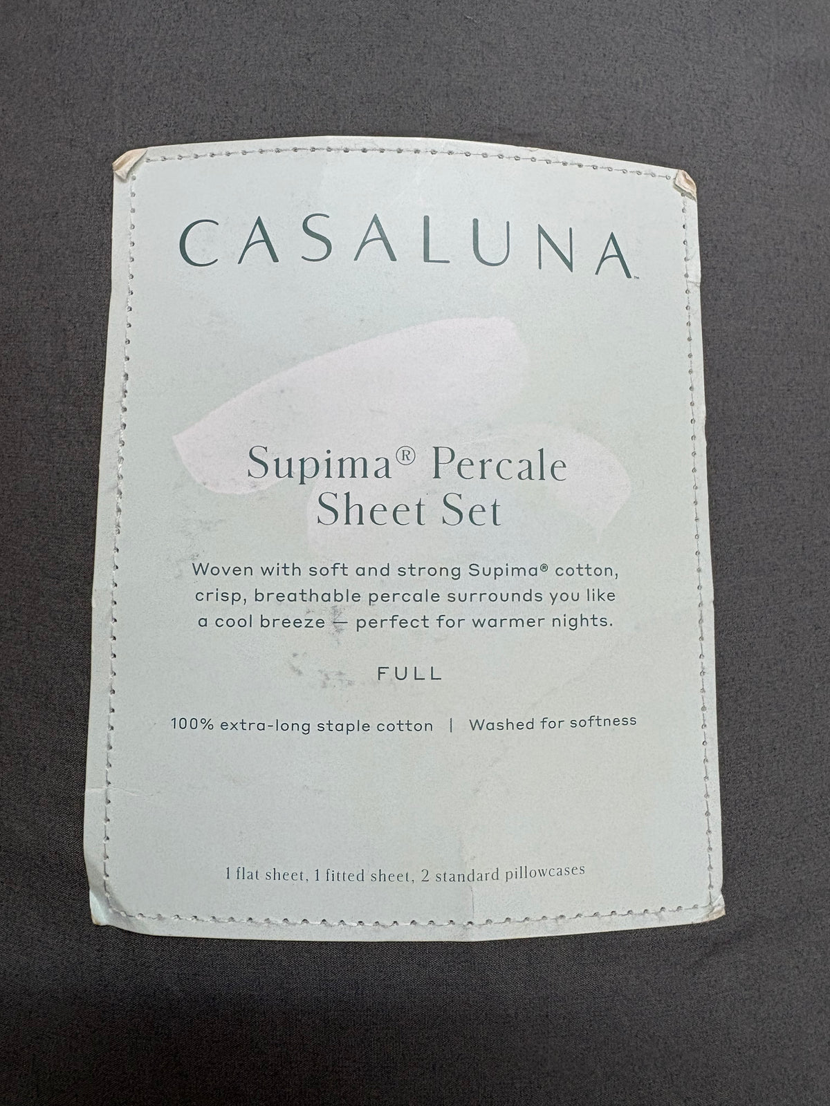 Casaluna Full Supima Percale Sheet Set, New