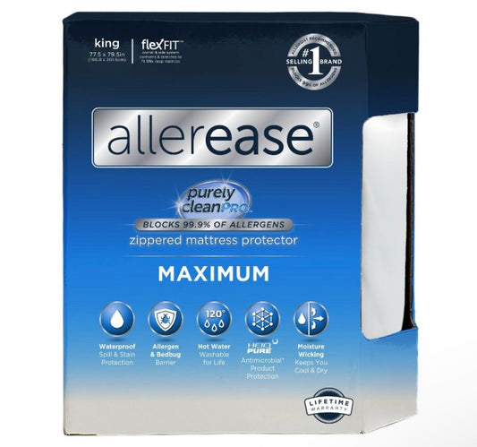 Allerease King FlexFit Zippered Mattress Protector, New