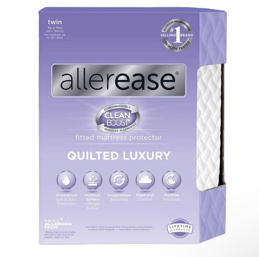 Allerease Twin Quilted Mattress Protector, New