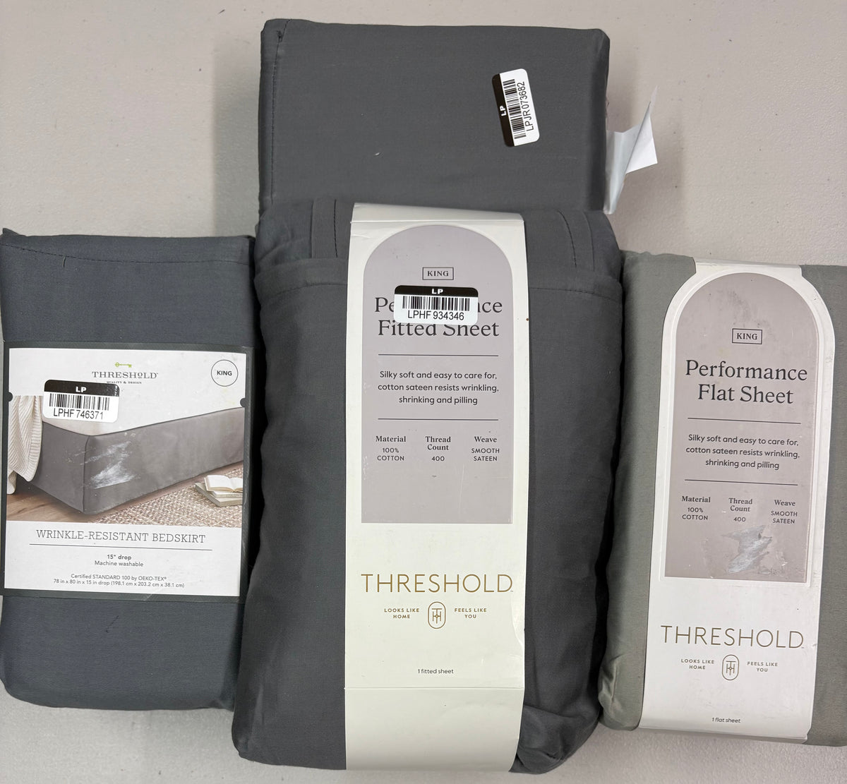Threshold King Performance Sheet Set & Bedskirt Bundle, New