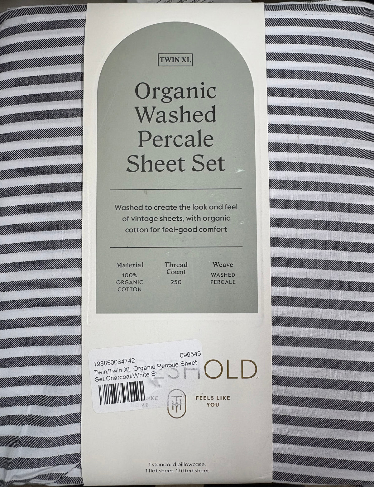 Threshold Twin/XL Twin Organic Cotton Sheet Set, New