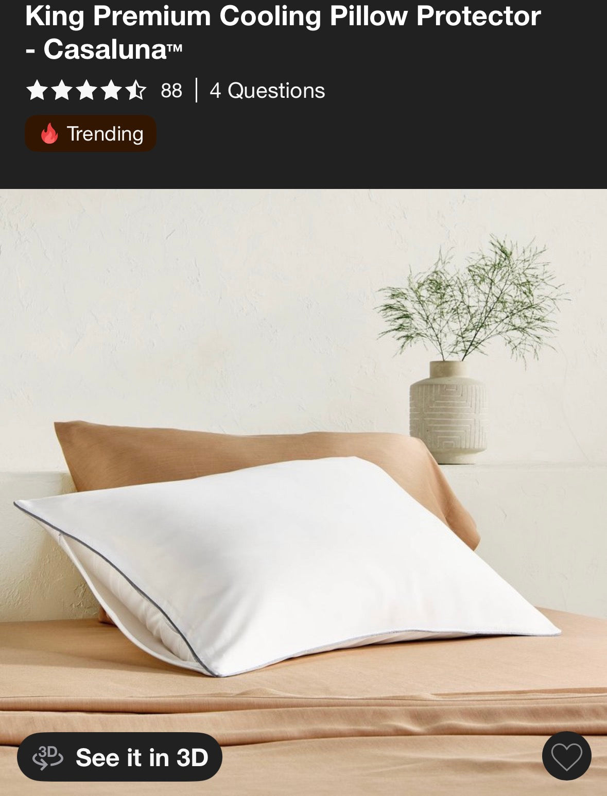 Casaluna King Premium Cooling Mattress and Pillow Protector Set, New
