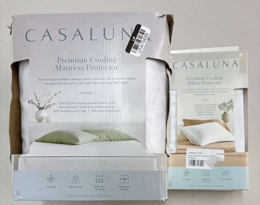 Casaluna King Premium Cooling Mattress and Pillow Protector Set, New