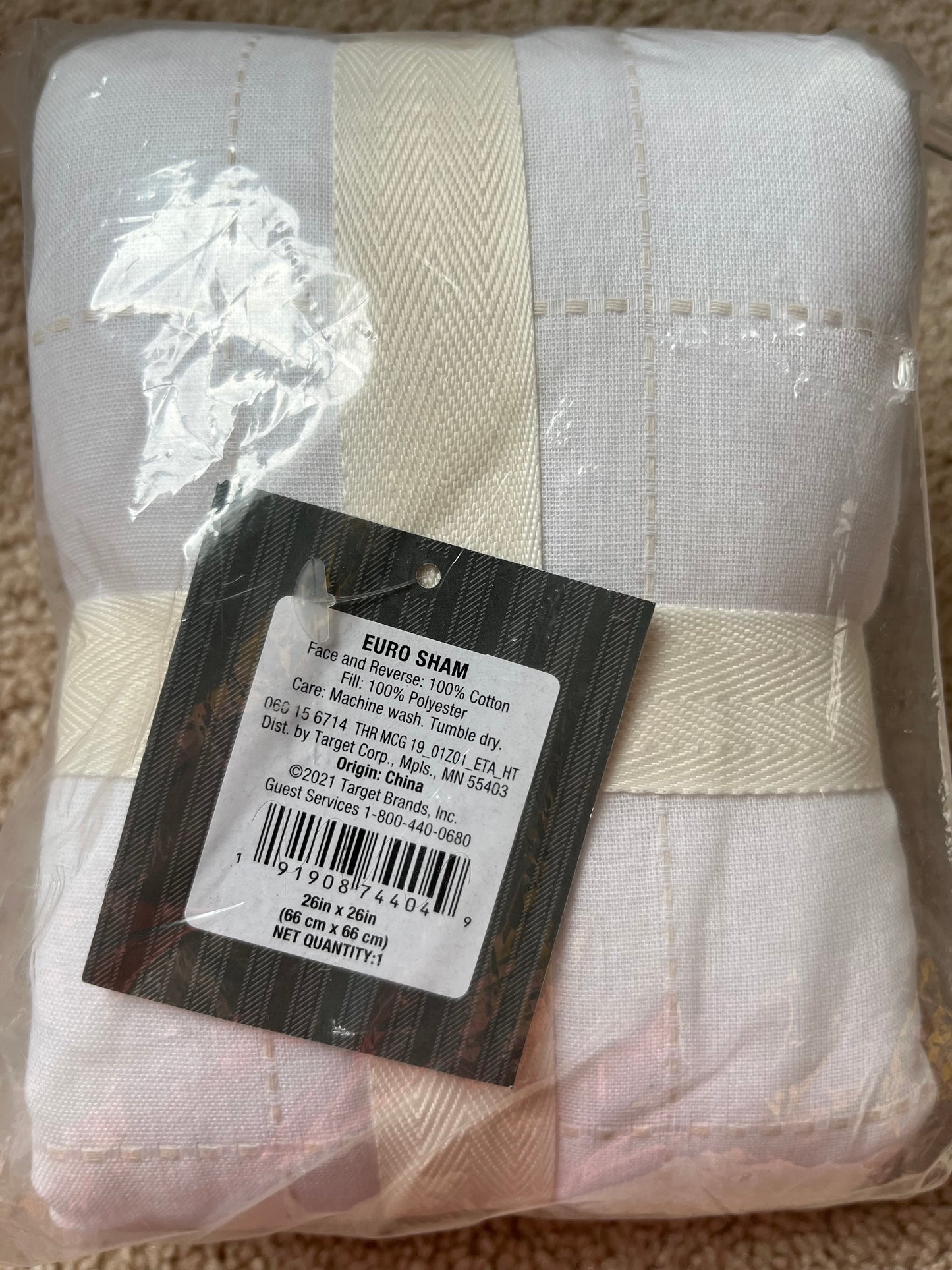 Studio McGee Euro Grid Stitch Pillow Sham, New