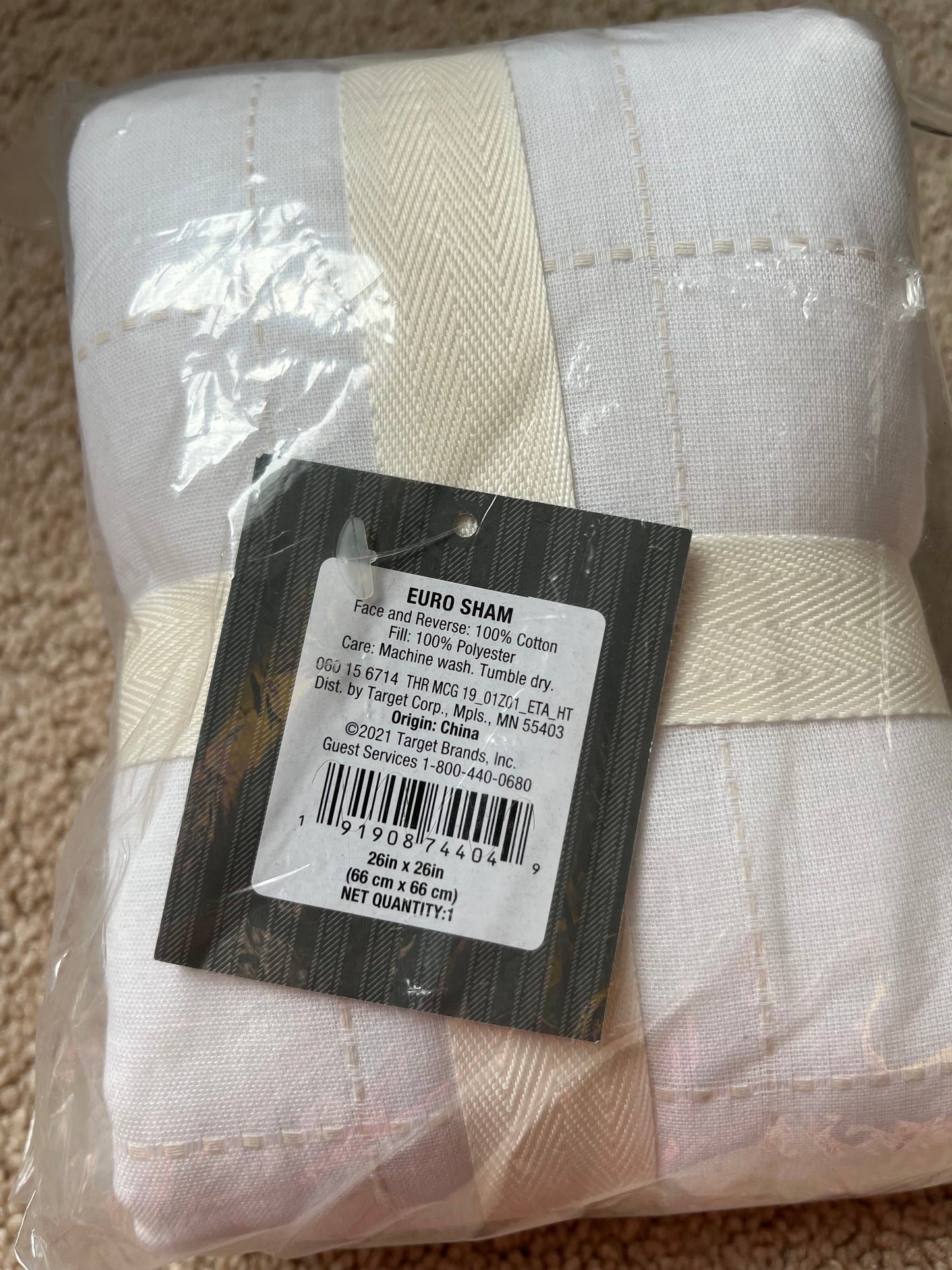 Studio McGee Euro Grid Stitch Pillow Sham, New