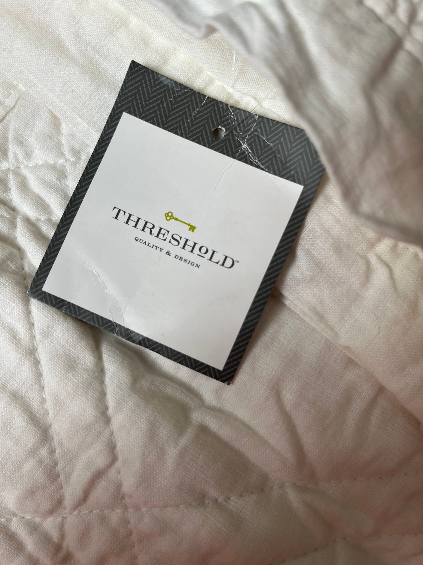 Threshold Euro Linen Blend Diamond Stitch Pillow Sham, New