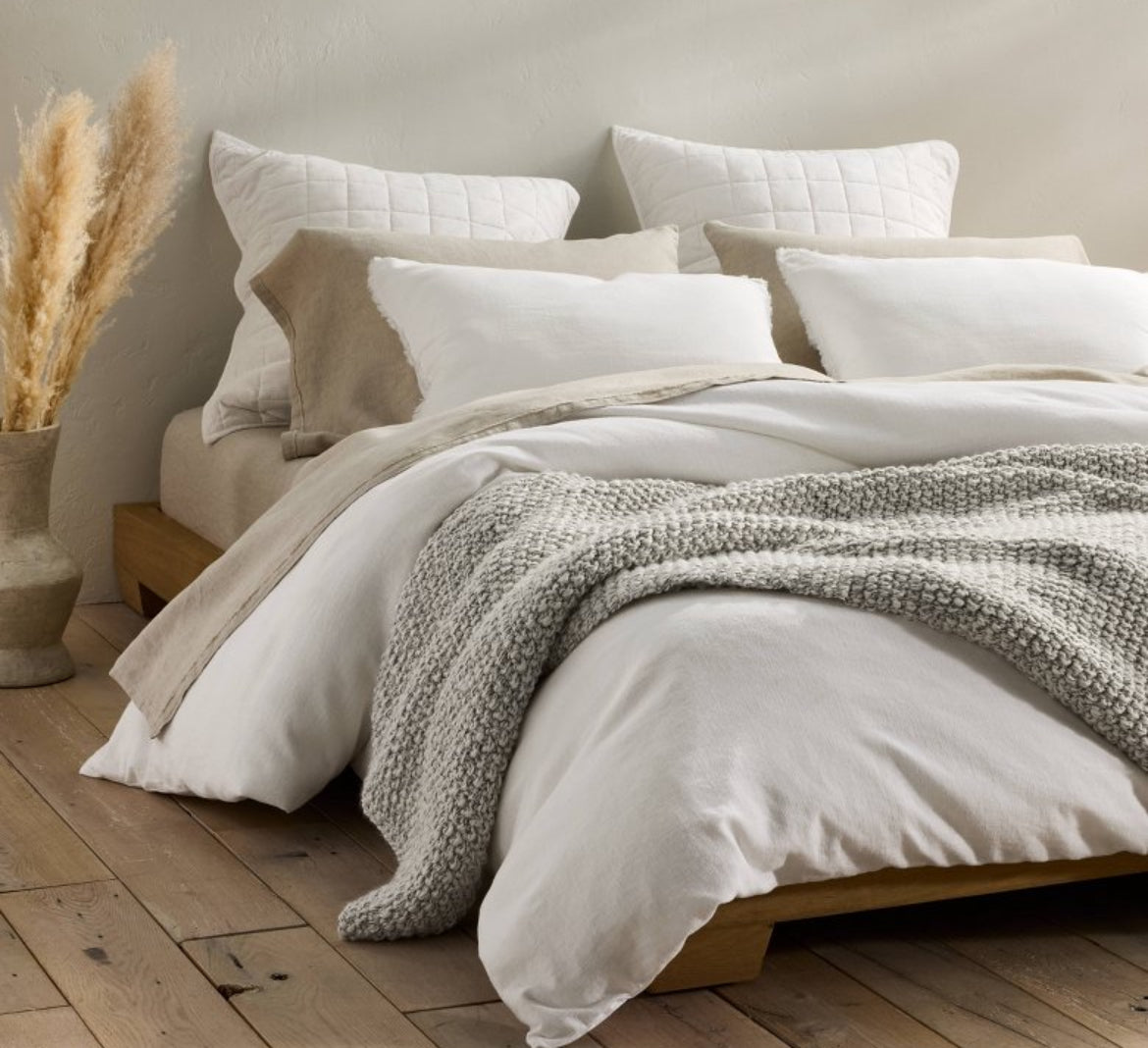 Casaluna King Heavyweight Linen Blend Duvet Cover, New