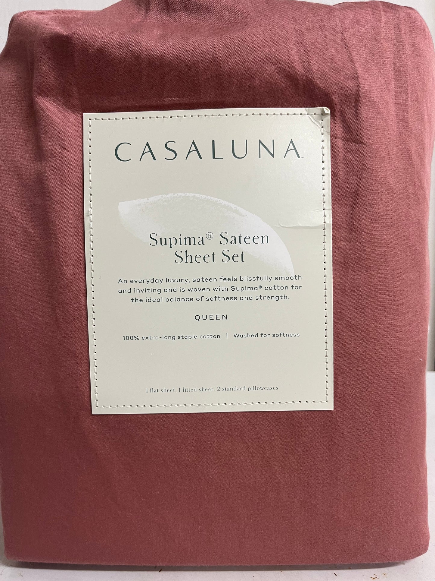 Casaluna Queen Supima Sateen Sheet Set, New