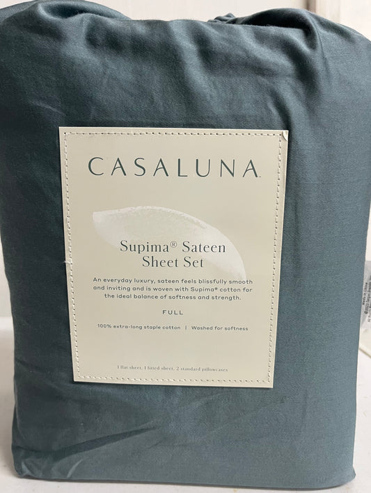 Casaluna Full Supima Sateen Sheet Set, New