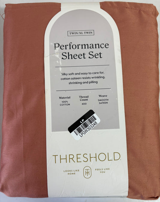 Threshold Twin/XL Twin Solid Performance Sheet Set, New
