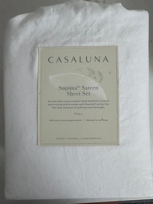 Casaluna Full Supima Sateen Sheet Set, New