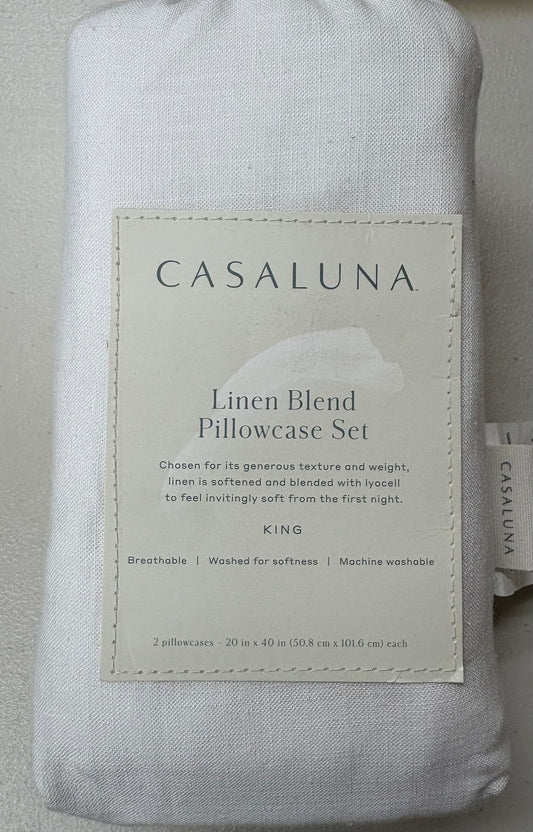 Casaluna King Linen Blend Pillowcase Set, New