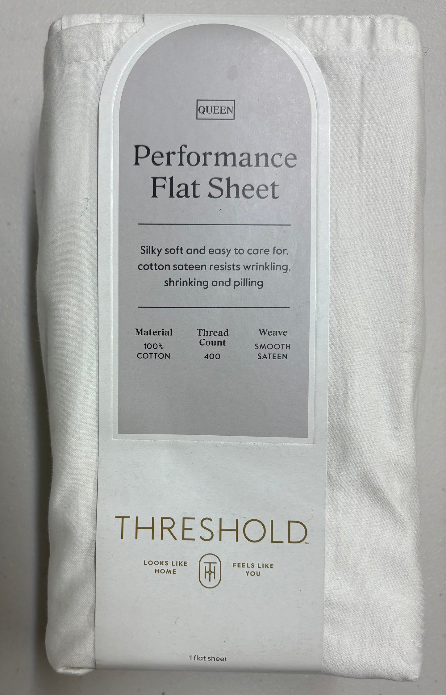 Threshold Queen Performance Flat Sheet, New