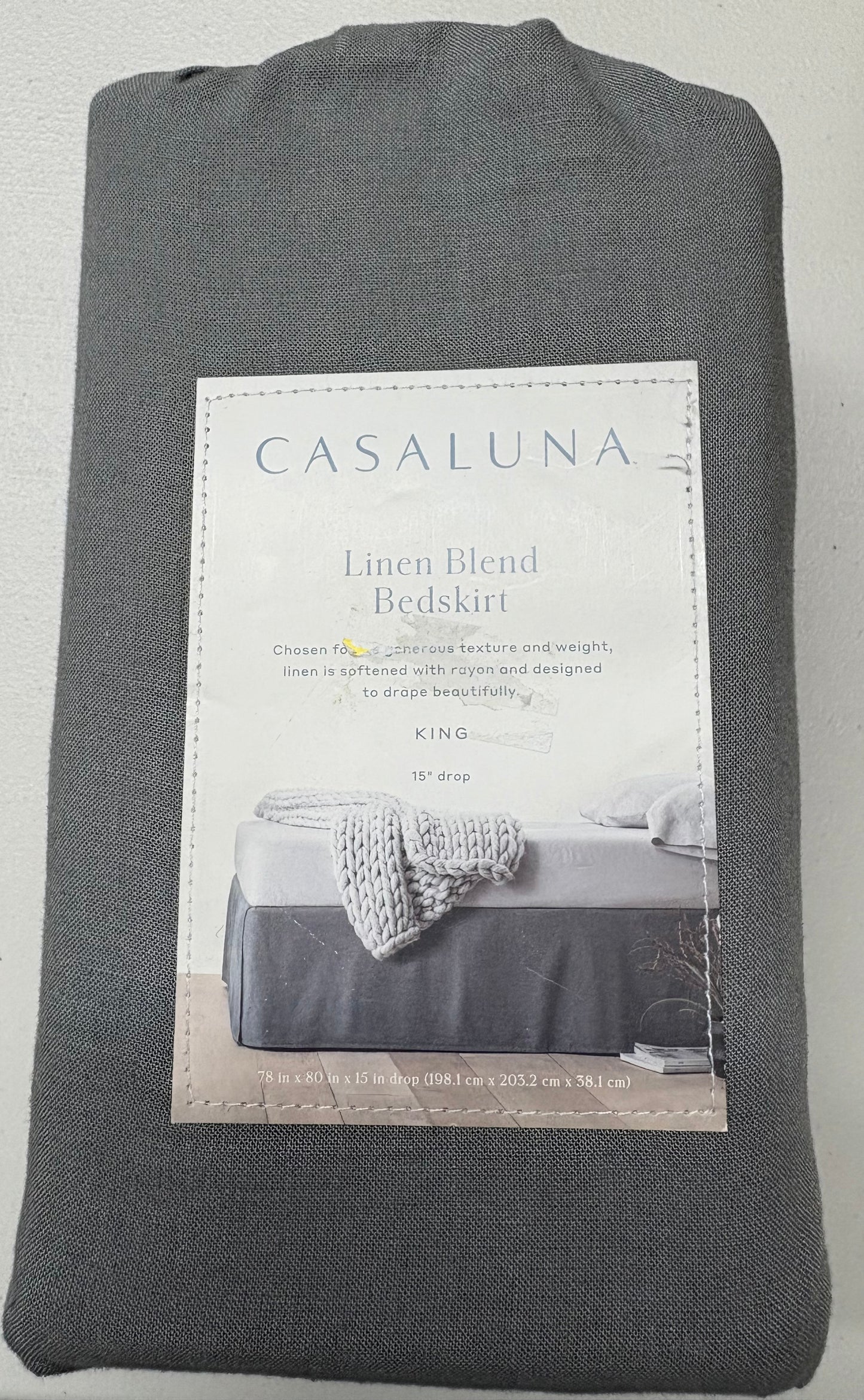 Casaluna King Linen Blend Bedskirt, New