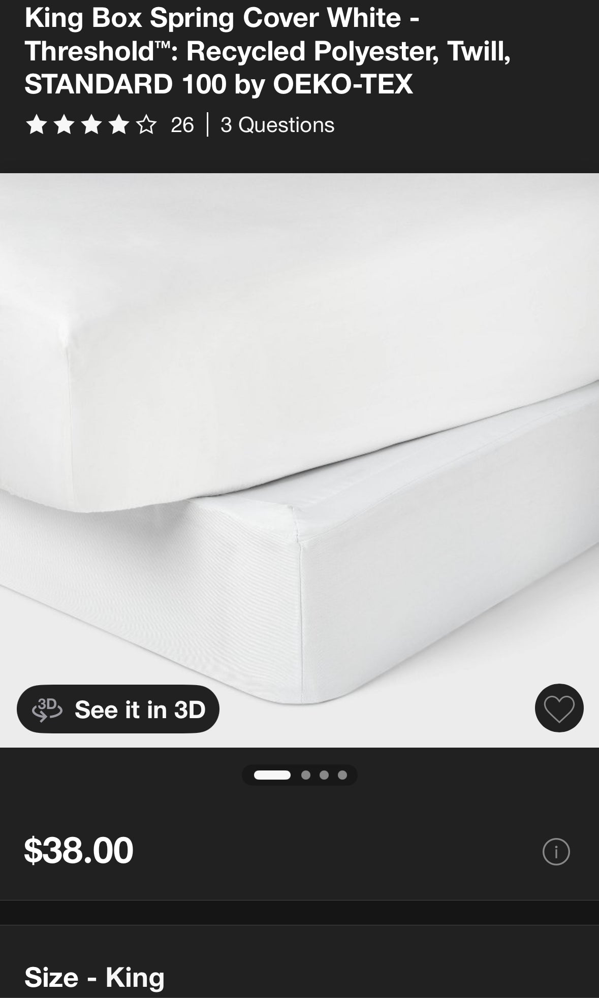 Threshold King Box Spring Cover, New