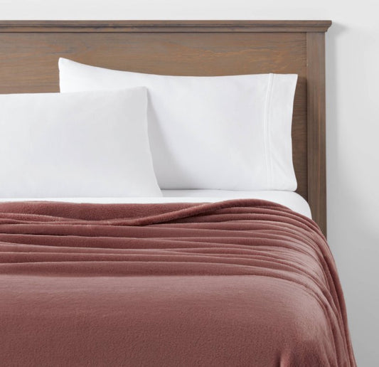 Threshold Full/Queen Microplush Bed Blanket, New