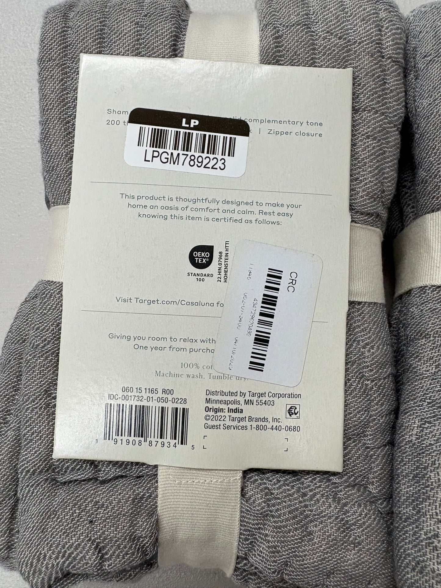 Casaluna Standard Chambray Cotton Pillow Shams Set, New