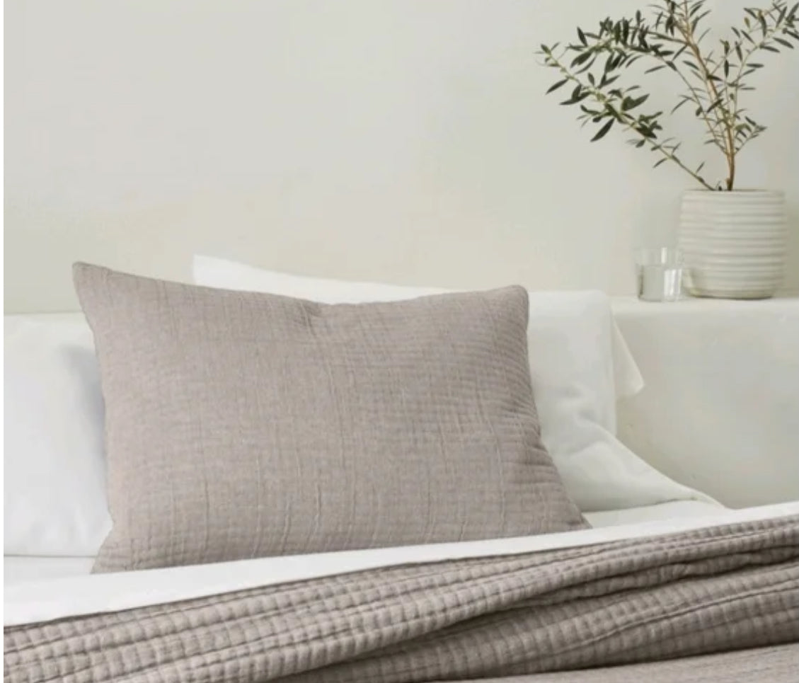 Casaluna Standard Chambray Cotton Pillow Shams Set, New