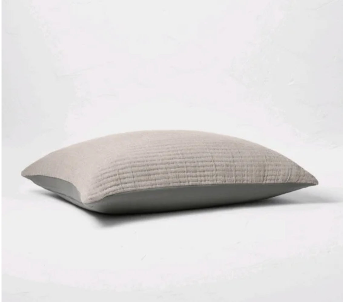 Casaluna Standard Chambray Cotton Pillow Shams Set, New