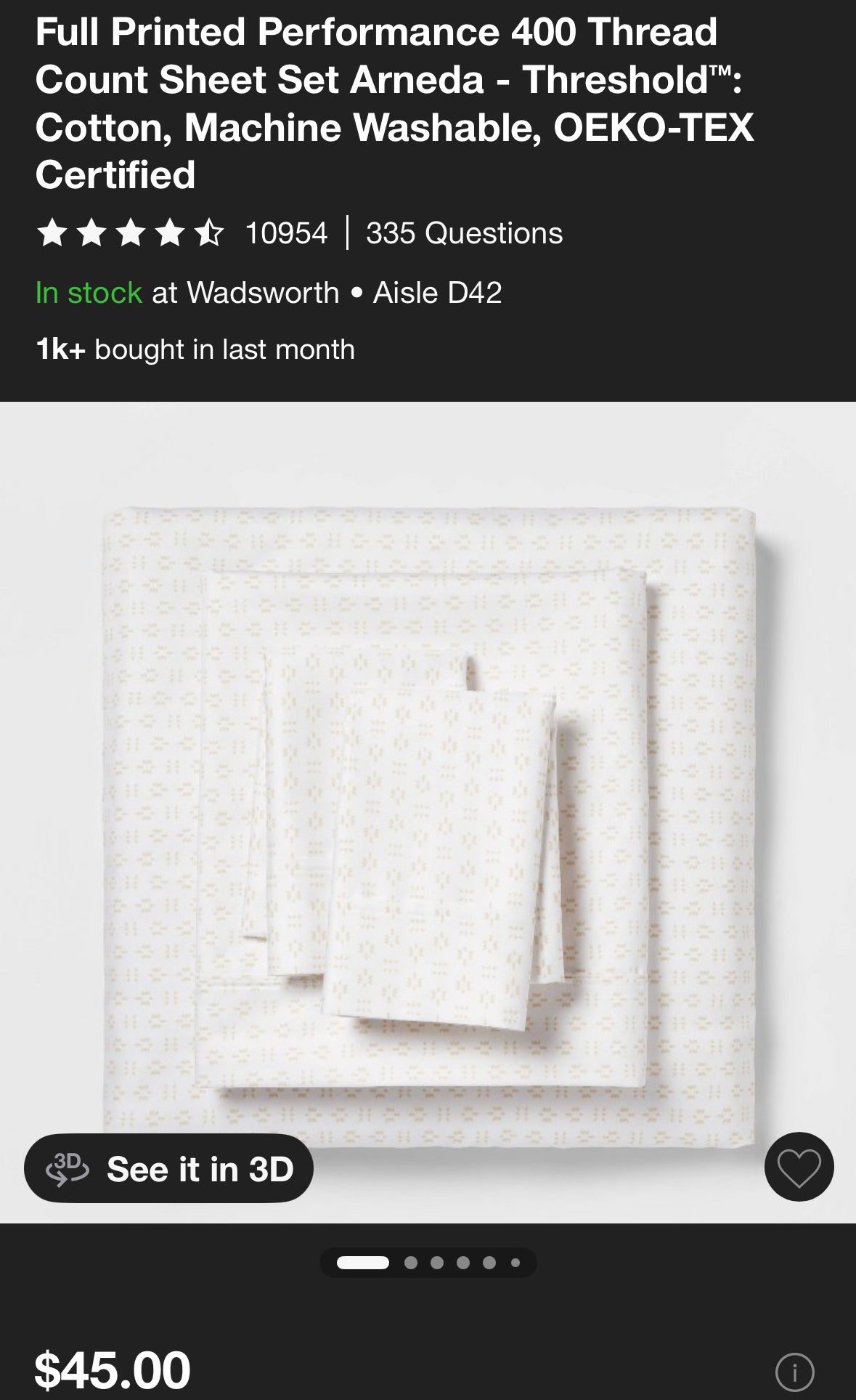 Threshold Full Performance Sheet Set, New