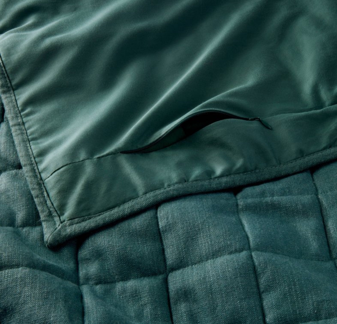 Casaluna Standard Heavyweight Linen Blend Quilted Shams Set, New