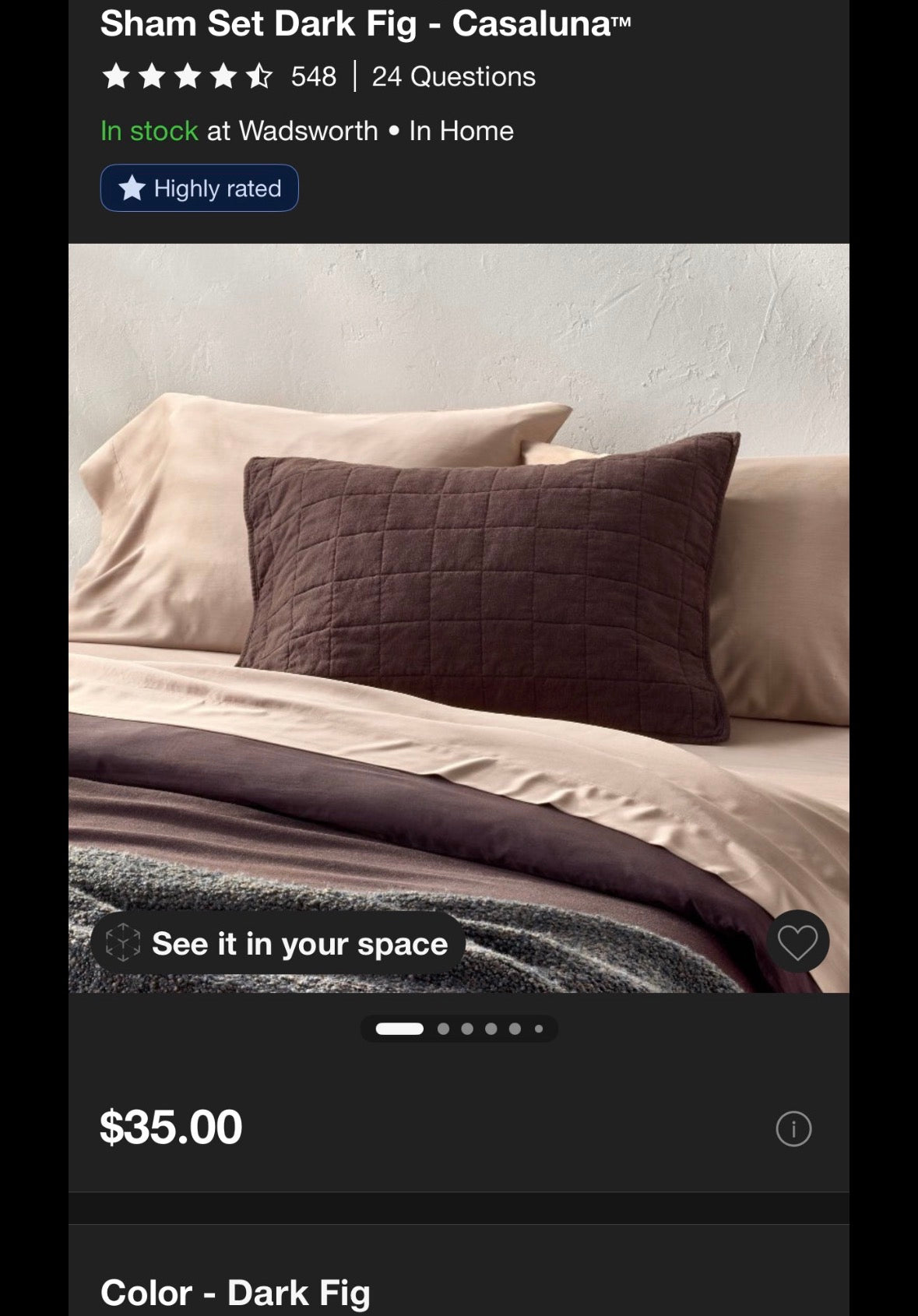 Casaluna Full/Queen Heavyweight Linen Blend Quilt & Shams Bundle, New