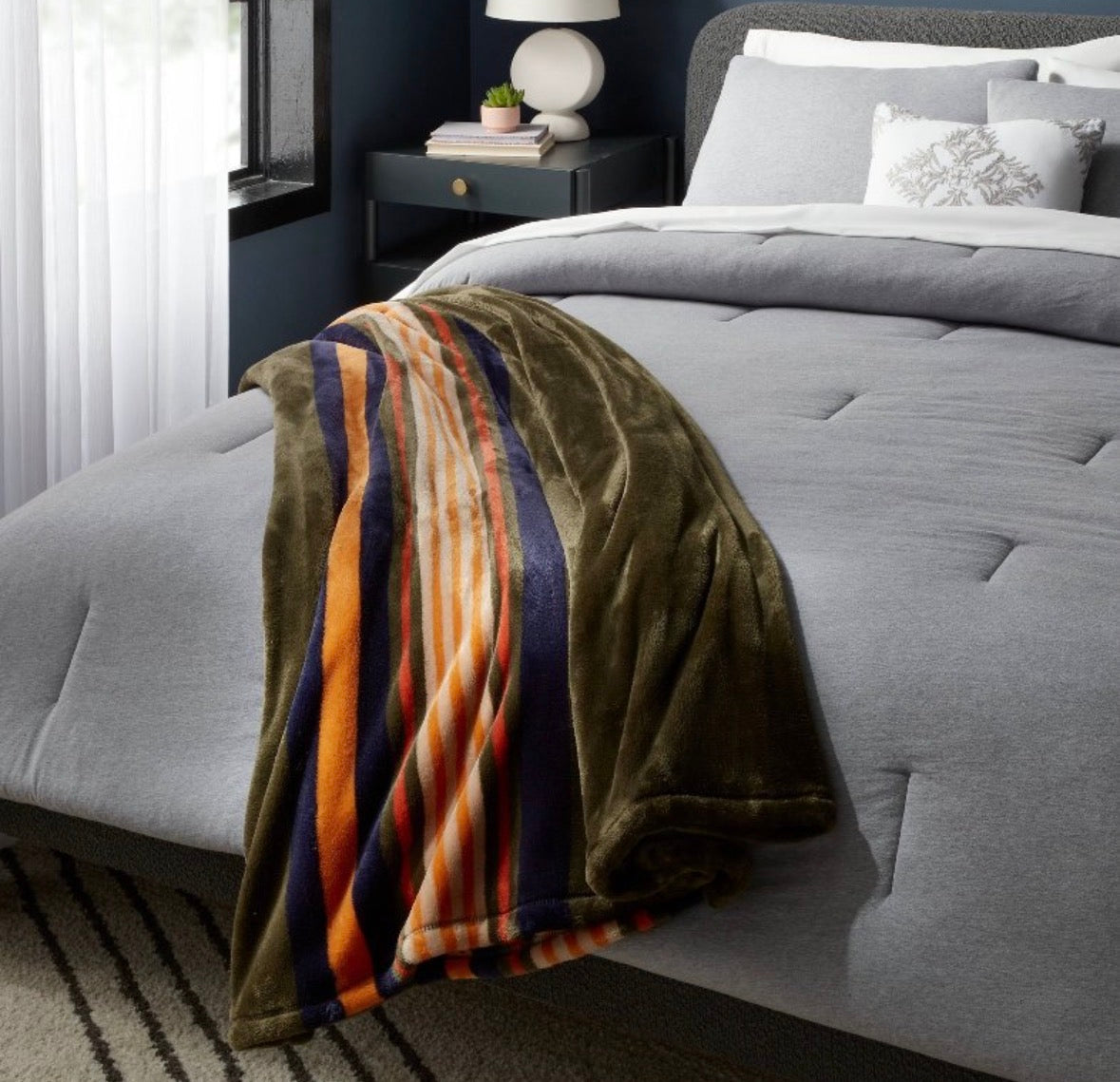 Threshold King Microplush Bed Blanket, New